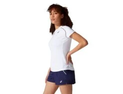 Asics - Court Womens Piping Short Sleeve - Weißes Tennisshirt -Tanktop Welt Geschaft 2042A157 100 45364 2 1