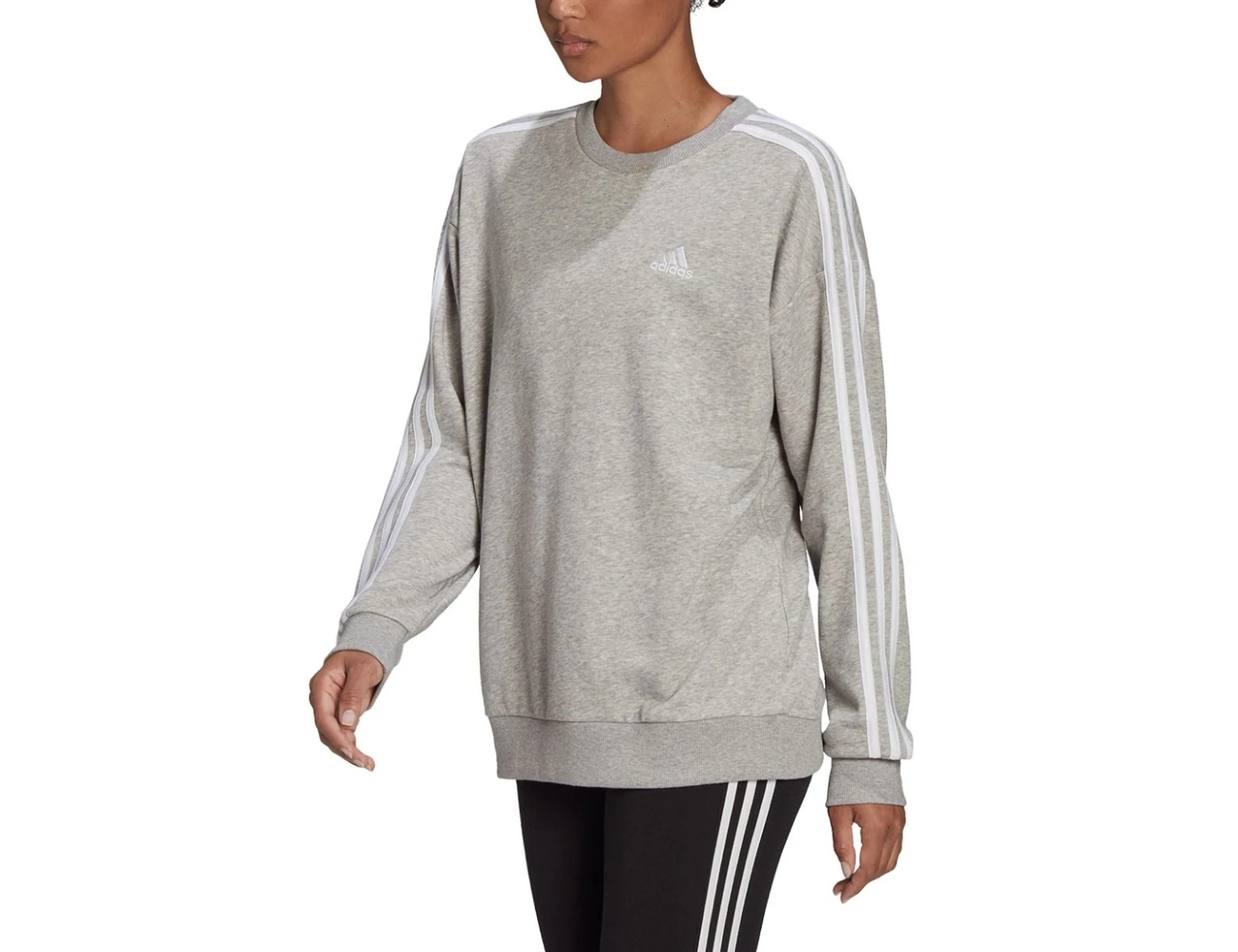 Adidas - Studio Lounge 3S Sweatshirt - Graues Sweatshirt 1 Adidas - Studio Lounge 3S Sweatshirt - Graues Sweatshirt